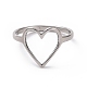 201 Stainless Steel Heart Finger Ring RJEW-J051-16P-2