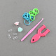 Diy bunten Bändern Webstuhl Kit mit Gummi bnads und Zubehör X-DIY-R009-05-2