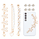 Wadorn 3 set 3 perline di plastica stile perla catena a maglie della cassa del telefono doppia cinghia a catena AJEW-WR0001-41-1