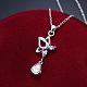Silver Plated Brass Cubic Zirconia Pendant Necklaces NJEW-BB05136-B-3