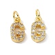 Real 18K Gold Plated Brass Micro Pave Clear Cubic Zirconia Charms KK-E068-VB452-G-2