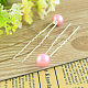 Lady's Hair Accessories Silver Color Plated Iron Ball Hair Forks PHAR-S178-04-1