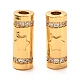 Brass Micro Pave Clear Cubic Zirconia Tube Beads ZIRC-P086-05G-2