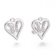 Brass Micro Pave Clear Cubic Zirconia Stud Earring Findings ZIRC-I049-28P-1