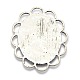 Antique émail alliage d'argent ovale plat avec pendentifs de motif d'oiseaux ENAM-M026-04-2