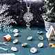 Sunnyclue diy ハーフ ラウンド ペンダント ネックレス メイキング キット  真鍮とガラスのスナップボタンを含む  合金キーホルダーのパーツ  304のステンレススチールアズキチェーンネックレス  クリスマステーマの模様  14個/箱 DIY-SC0019-99G-5