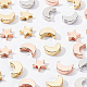 Benecreat 40 Stück 2 Stile Roségold Stern Messingperlen Langlebige Silbermond Zwischenperlen für DIY Armband Halskette Ohrring Schmuckherstellung KK-BC0002-25-5