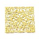 ラックメッキアイアンコネクターチャーム  菱形  エッチングされた金属装飾  ゴールドカラー  51x51x0.6mm  穴：1.4mm IFIN-Q134-05G-1