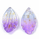 Two Tone Transparent Spray Painted Glass Pendants X-GLAA-T017-03A-B02-3