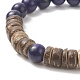 Bracelet extensible en pierres précieuses naturelles et perles de noix de coco pour femme BJEW-JB09149-3