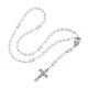 Collana rosario con perle di vetro NJEW-TA00082-01-1