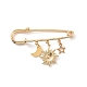 304 Stainless Steel Star & Sun & Moon Charms Safety Pin Brooch JEWB-BR00080-2