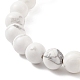 Quartz rose naturel & howlite & bracelet extensible perlé acrylique BJEW-TA00200-5