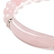 Natürliche Rose Quarz Perlen Charme Armbänder BJEW-K164-B11-2