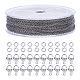 BENECREAT 49 Feet/15M 2.5mm Stainless Steel O Chain Link Cable Chain with 60PCS Jump Rings and 20PCS Lobster Clasps for DIY Jewelry Making CHS-BC0001-04P-2