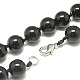 Natural Black Agate Beaded Necklaces NJEW-S405-02-2