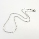 Unisex Casual Style 304 Stainless Steel Box Chain Necklaces STAS-O037-14P-3
