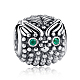 925 Thai Sterling Silver Cubic Zirconia Owl Head European Beads STER-FF0002-010-1