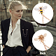 Alloy Bees Hanging Chain Brooch JEWB-WH0026-21KCG-6