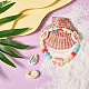 Cheriswelry 60pcs 6 perles de coquille de cauris naturelles imprimées de style SSHEL-CW0001-7