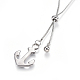 Adjustable 304 Stainless Steel Lariat Necklaces NJEW-F252-A05-3