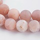 Frosted Round Natural Sunstone Bead Strands G-L357-8mm-06-3