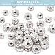 UNICRAFTALE 40pcs 4 Sizes 6mm/7mm/8mm/10mm Disc Spacer Beads 316 Stainless Steel with Clear Crystal Rhinestone Beads Flat Round Bead Spacer for Jewelry Making Findings STAS-UN0002-84P-5