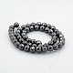 Faceted Round Non-magnetic Synthetic Hematite Beads Strands G-P061-60-8mm-2