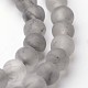Esmerilado nublados naturales de cuarzo de perlas redondas hebras G-J346-31-4mm-1
