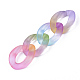 Spray Painted Two Tone Transparent Acrylic Linking Rings OACR-S036-001A-N-4