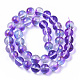 Chapelets de perles en verre peinte par pulvérisation transparent GLAA-N035-03D-B03-2