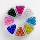 8 perles de couleur crépitement de verre ronde CCG-X0003-B-1