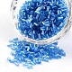 Transparent Colours Pearl Luster Plated Round Hole Glass Bugle Beads SEED-I001-103B-1
