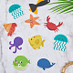 2 комплект из 20 шт. противоскользящих наклеек для ванной из ПВХ с изображением морских животных AJEW-CN0004-08-3