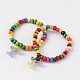 Enfants bracelets bracelets élastiques en perles de bois BJEW-JB02020-05-1