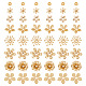 Arricraft 64 個 8 スタイル真鍮ビーズキャップ  花  ゴールドカラー  5~15x5~13.5x1~5mm  穴：0.9~1.5mm KK-AR0003-57-1
