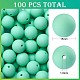 100Pcs Silicone Beads Round Rubber Bead 15MM Loose Spacer Beads for DIY Supplies Jewelry Keychain Making JX456A-1
