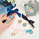OLYCRAFT 12 Pcs 6 Style Evil Eye Keychain with Cross Enamel Evil Eye Keyring with Tassels Brass Tiny Cross Pendant with Bowknot Protection Charms for Jewelry Craft Decoration - Black&Blue&Pink KEYC-AB00004-3