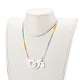 Collane di perline di vetro placcate personalizzate arcobaleno NJEW-JN03410-05-4