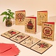 CRASPIRE Rectangle with Pattern Wooden Greeting Cards DIY-CP0006-75N-6