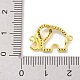 本物の 18k ゴールド メッキ 真鍮 マイクロ パヴェ キュービック ジルコニア コネクタ チャーム  中空の象のリンク  カラフル  12x18.5x2mm  穴：1.1mm KK-L209-049G-02-3