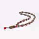 Colliers avec perles en agate tibétaine naturelle à bijoux bouddhistes NJEW-F131-06-2