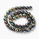 Electroplated Non-magnetic Synthetic Hematite Beads Strands G-P408-A-4mm-2