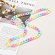 Personalized Rainbow Acrylic Curb Chain Necklaces NJEW-JN03514-2