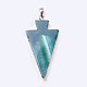 Electroplated Natural Agate Triangle Plated Big Pendants G-P077-50A-2
