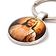 Ich liebe Jesus-Symbol-Schlüsselanhänger aus Glas mit Jesus-Fisch-Anhänger aus Legierung KEYC-G058-01F-2