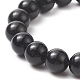 Perles naturelles obsidienne étirer bracelets BJEW-JB03849-03-3