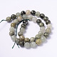 Faceted Natural Green Rutilated Quartz Round Bead Strands G-L377-37-10mm-2