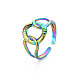 Anillo de acero inoxidable con anillo entrelazado de color arcoíris 304 RJEW-N038-042M-3