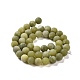 Chapelets de perles rondes en jade taiwan mat naturel G-M248-10mm-02-6